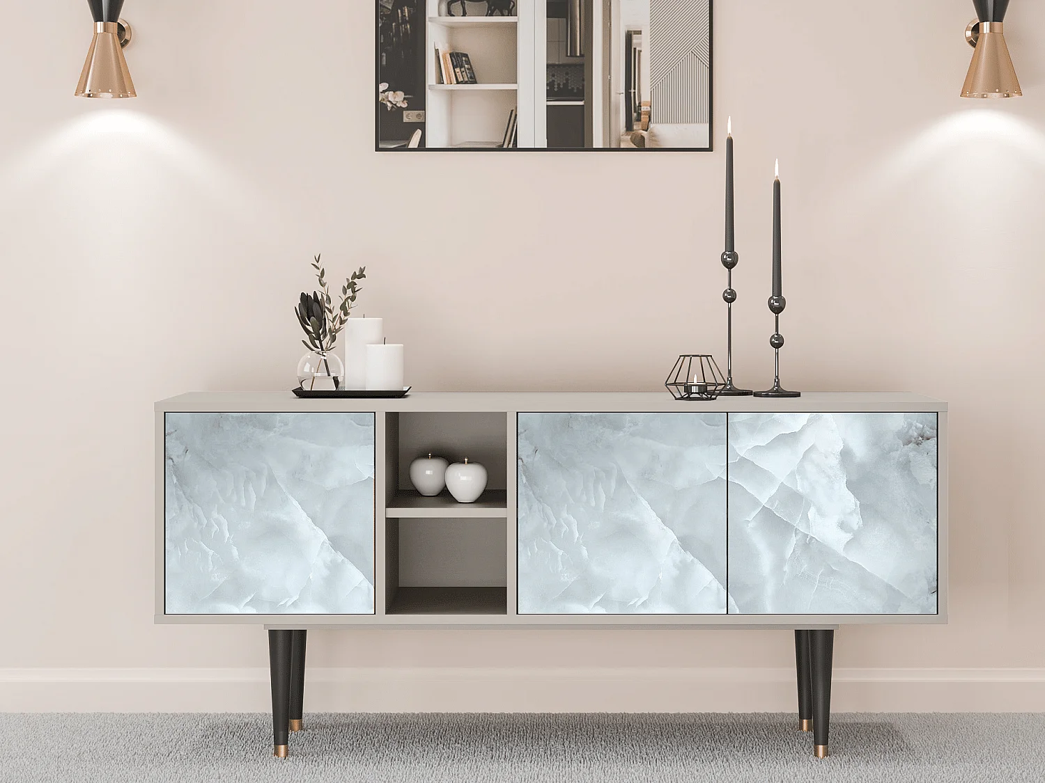 Meuble TV - 150х69х41 cm - T5 - The Onyx, Sable