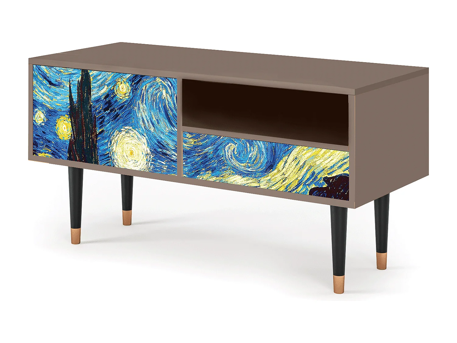 Szafka RTV - 115х59х48 cm - T3 - The Starry Night  , Latte