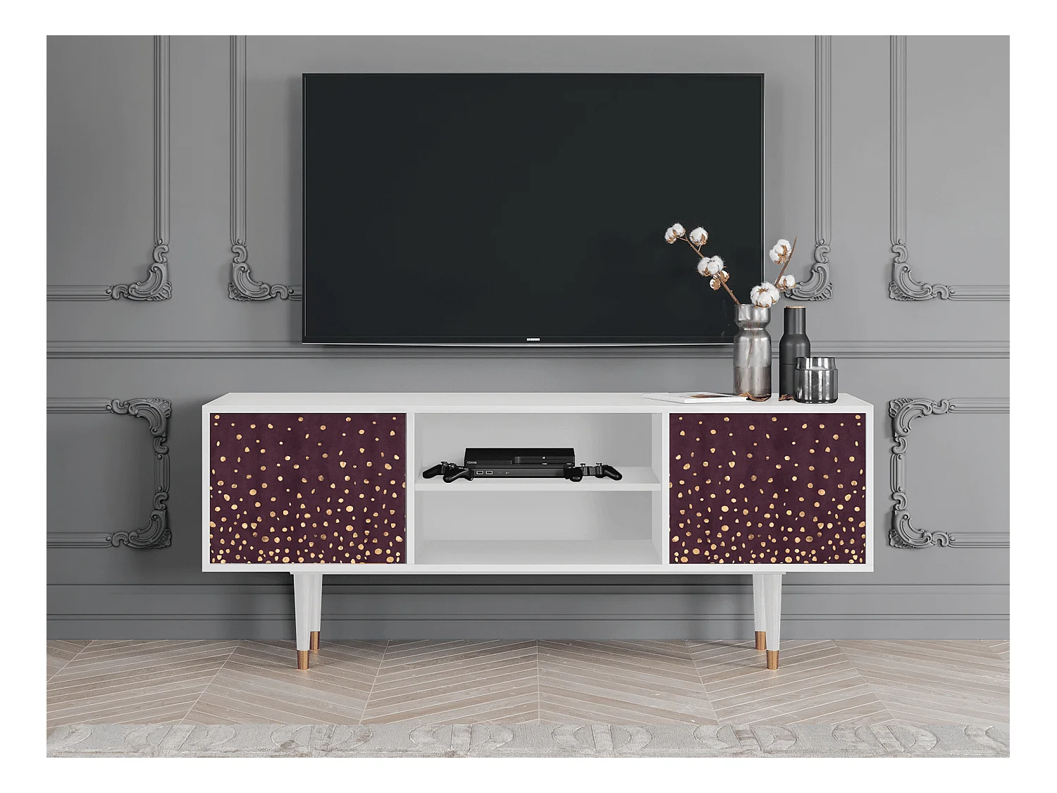 Meuble TV - 170х69х48 cm - T2 - Glowworms, Blanc
