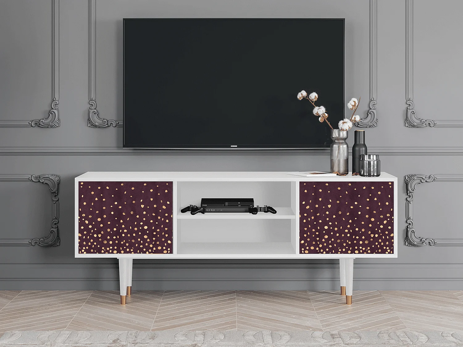 Mueble de TV - 170х69х48 cm - T2 - Glowworms, Blanco