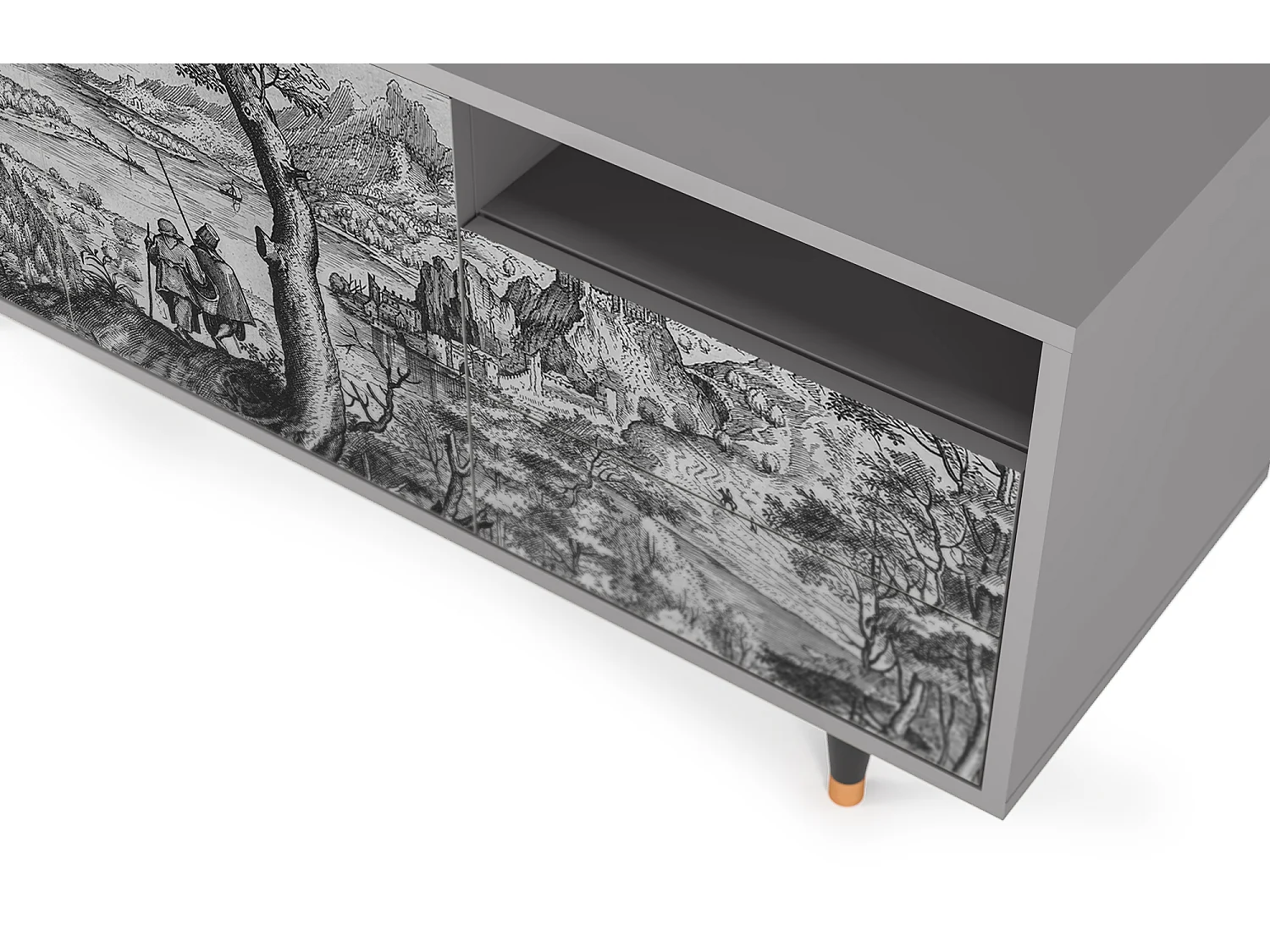 Szafka RTV - 125х56х41 cm - T7 - Milites Requiescentes, Szary