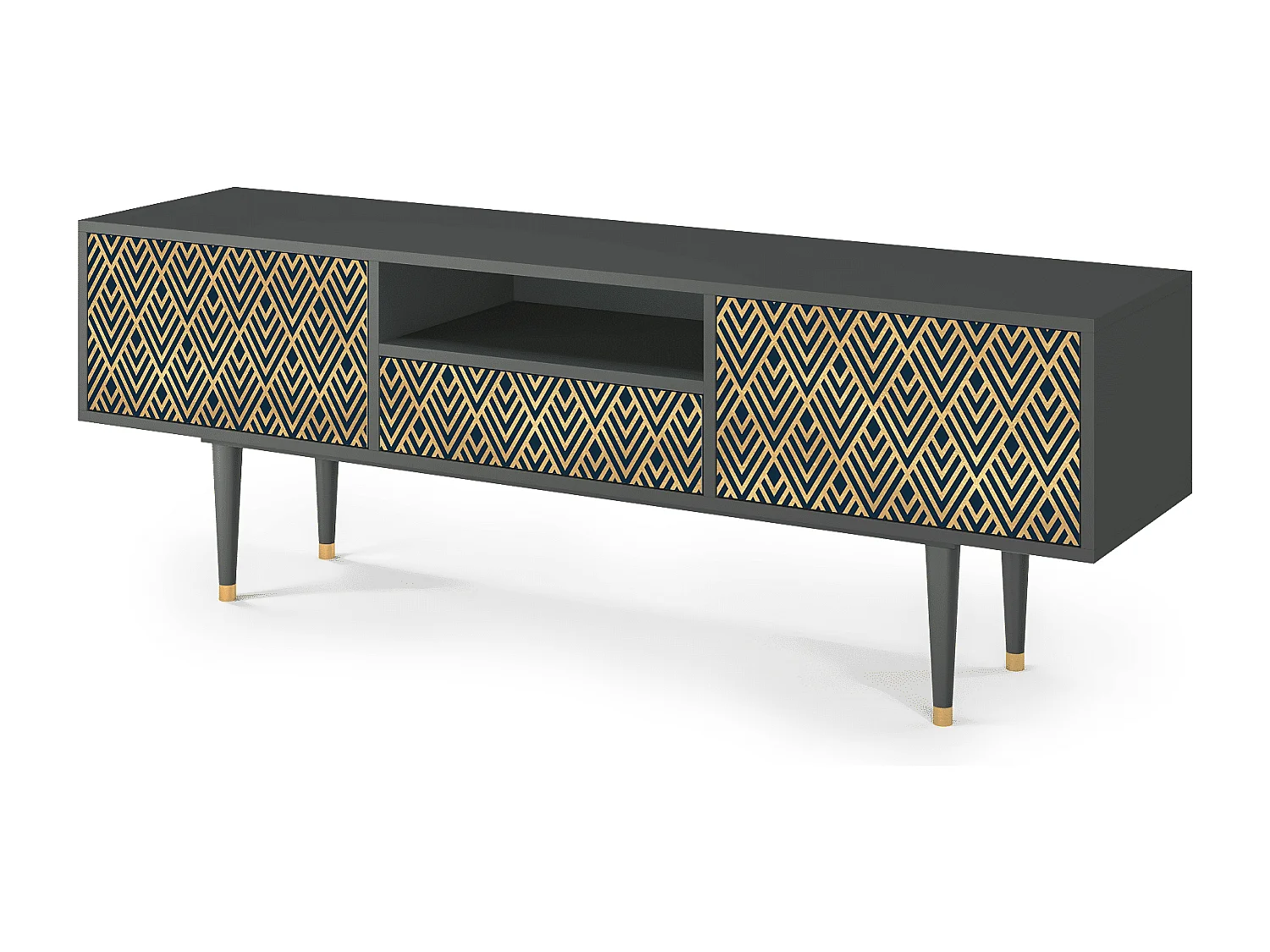 Mueble de TV - 170х59х41 cm - T6 - Egypt Triangles, Antracita