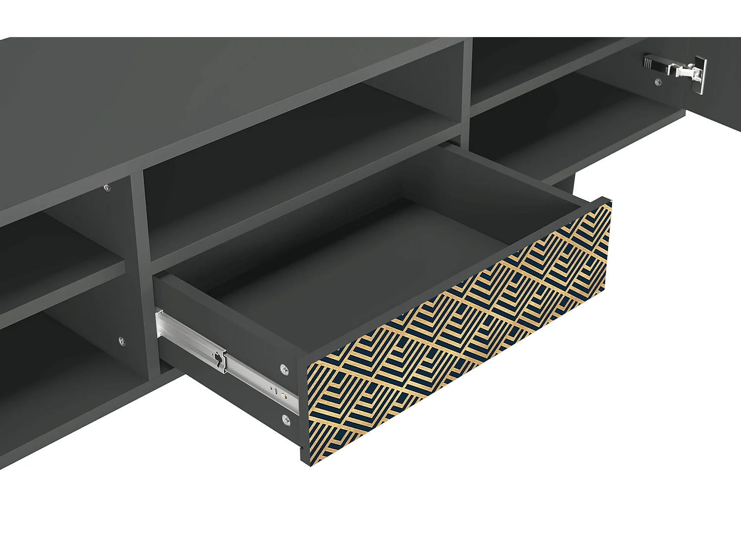 Mueble de TV - 170х59х41 cm - T6 - Egypt Triangles, Antracita