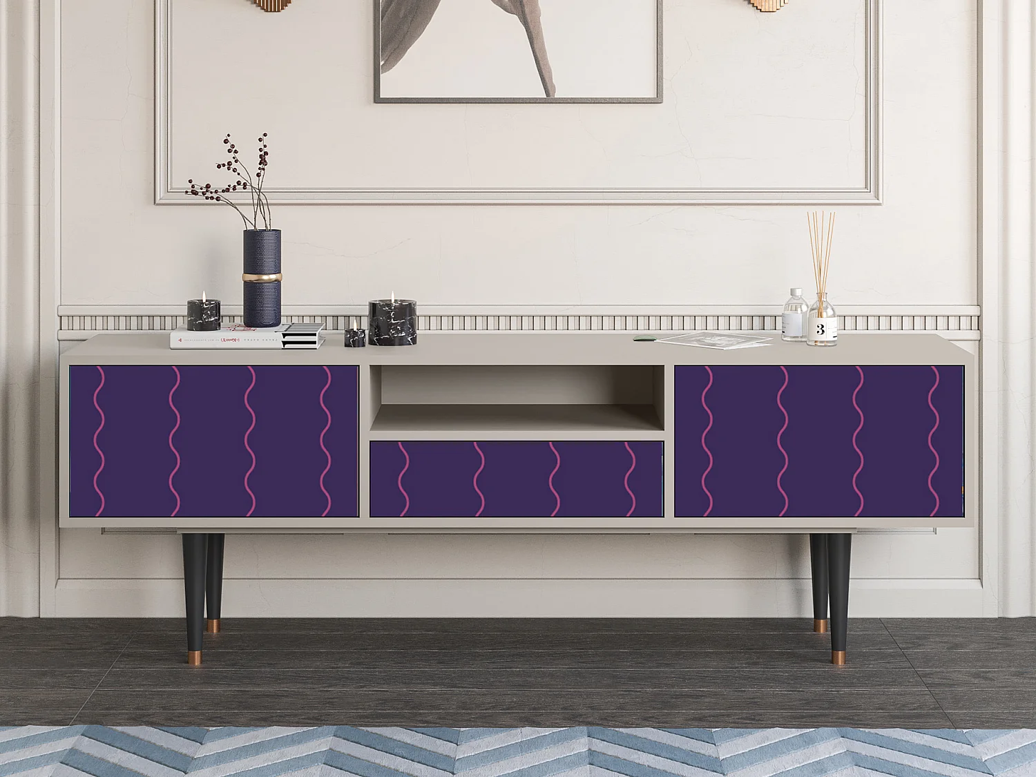 Meuble TV - 170х59х41 cm - T6 - Grape Maccaroni, Sable