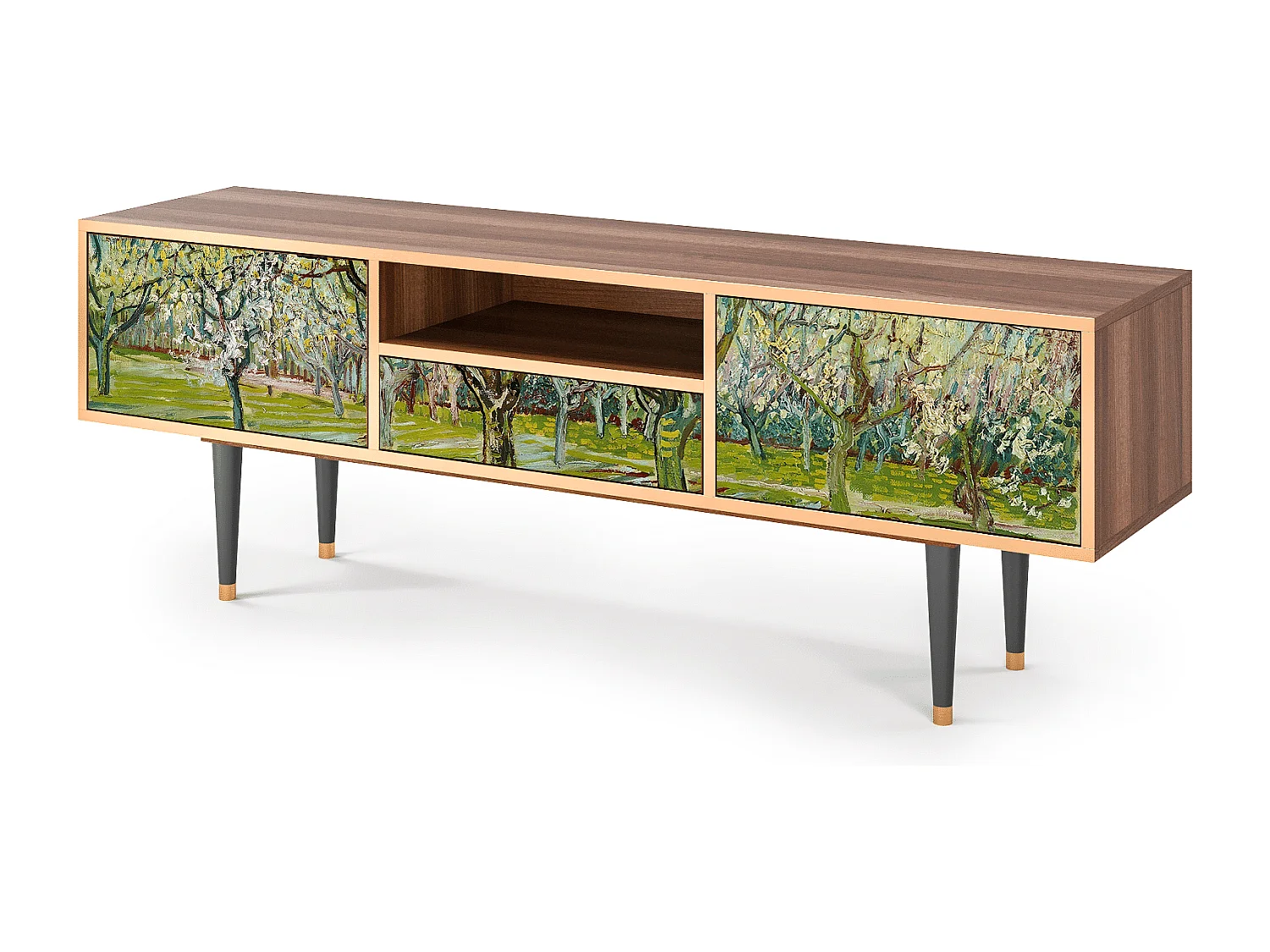 Meuble TV - 170х59х41 cm - T6 - The Blanc Orchard, Noyer