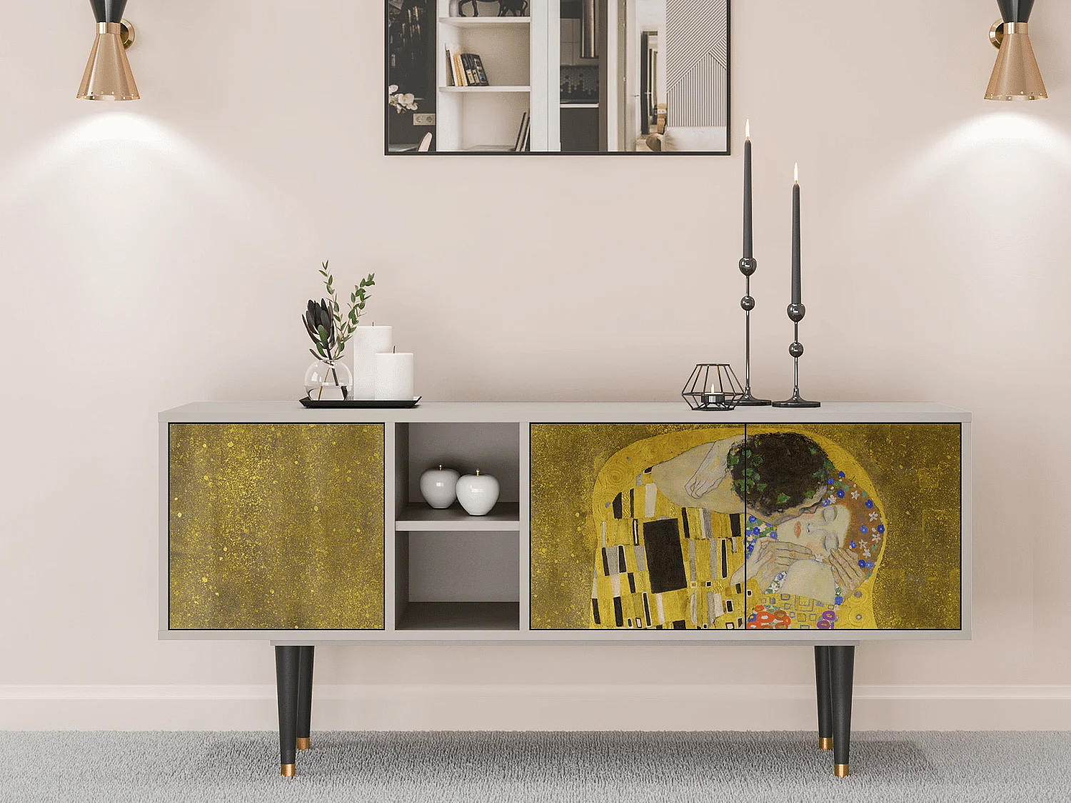 TV-meubel - 150х69х41 cm - T5 - The Kiss by Klimt , Zand