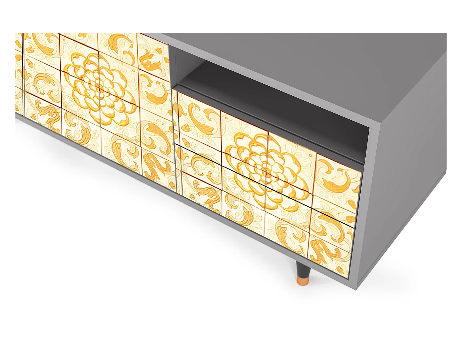 TV-Möbel - 125х56х41 cm - T7 - Sunshiny Tile, Grau