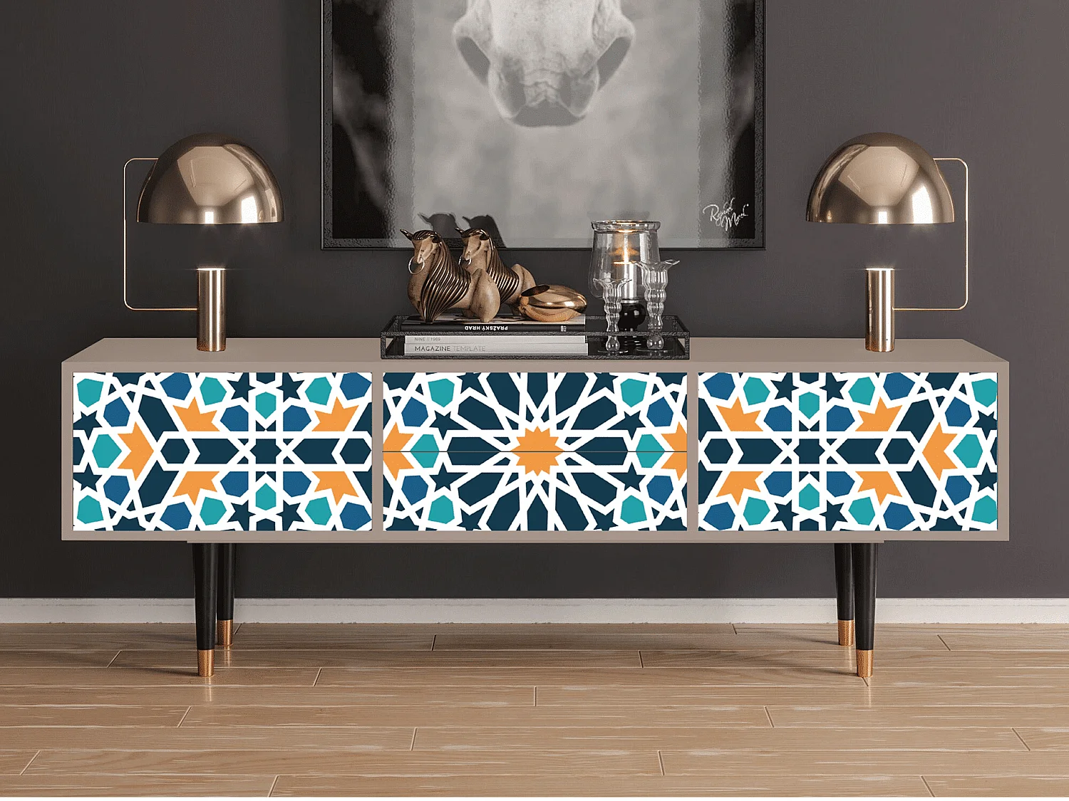 Meuble TV - 170х59х48 cm - T4 - Kaleidoscope, Latte