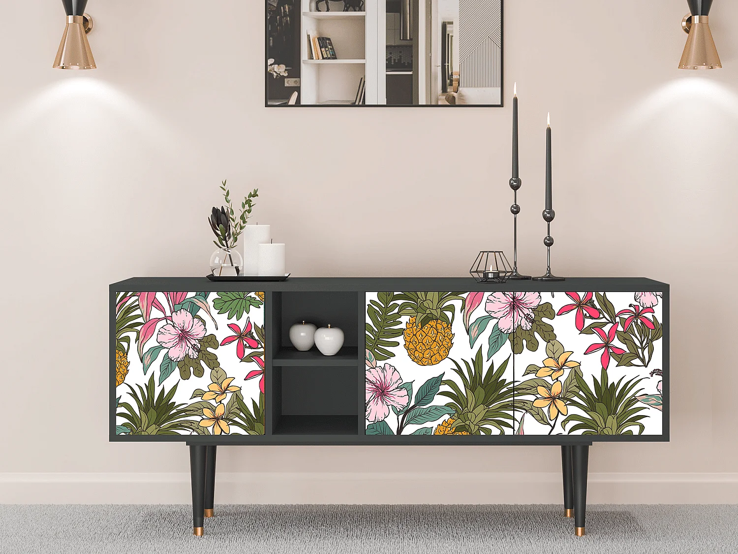 TV-meubel - 150х69х41 cm - T5 - Estival Fruit, Antraciet