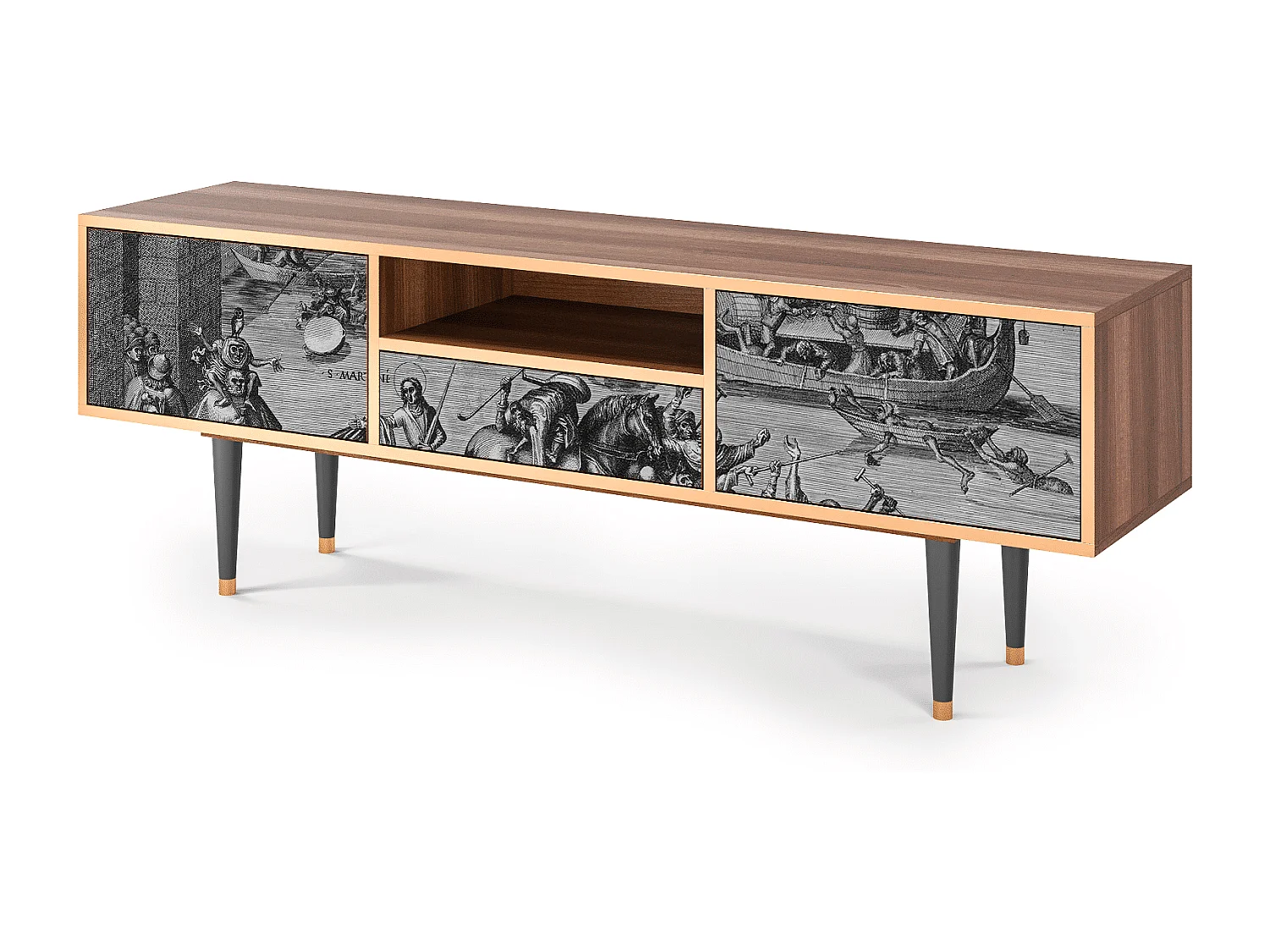 Meuble TV - 170х59х41 cm - T6 - Saint Martin, Noyer