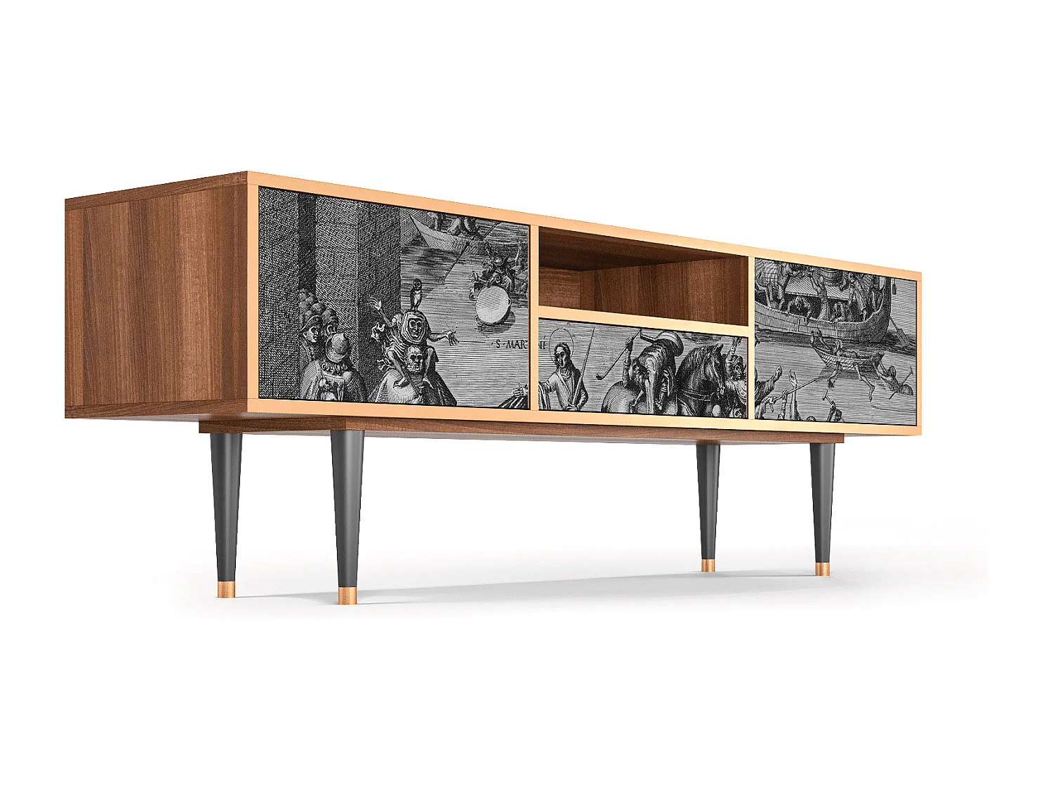 Meuble TV - 170х59х41 cm - T6 - Saint Martin, Noyer