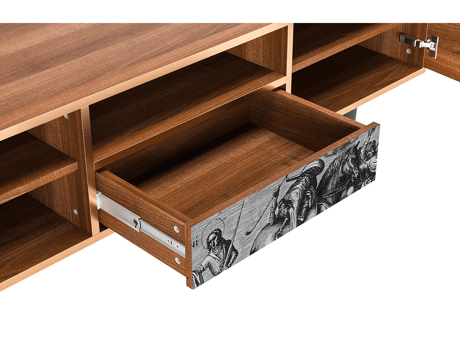 Meuble TV - 170х59х41 cm - T6 - Saint Martin, Noyer