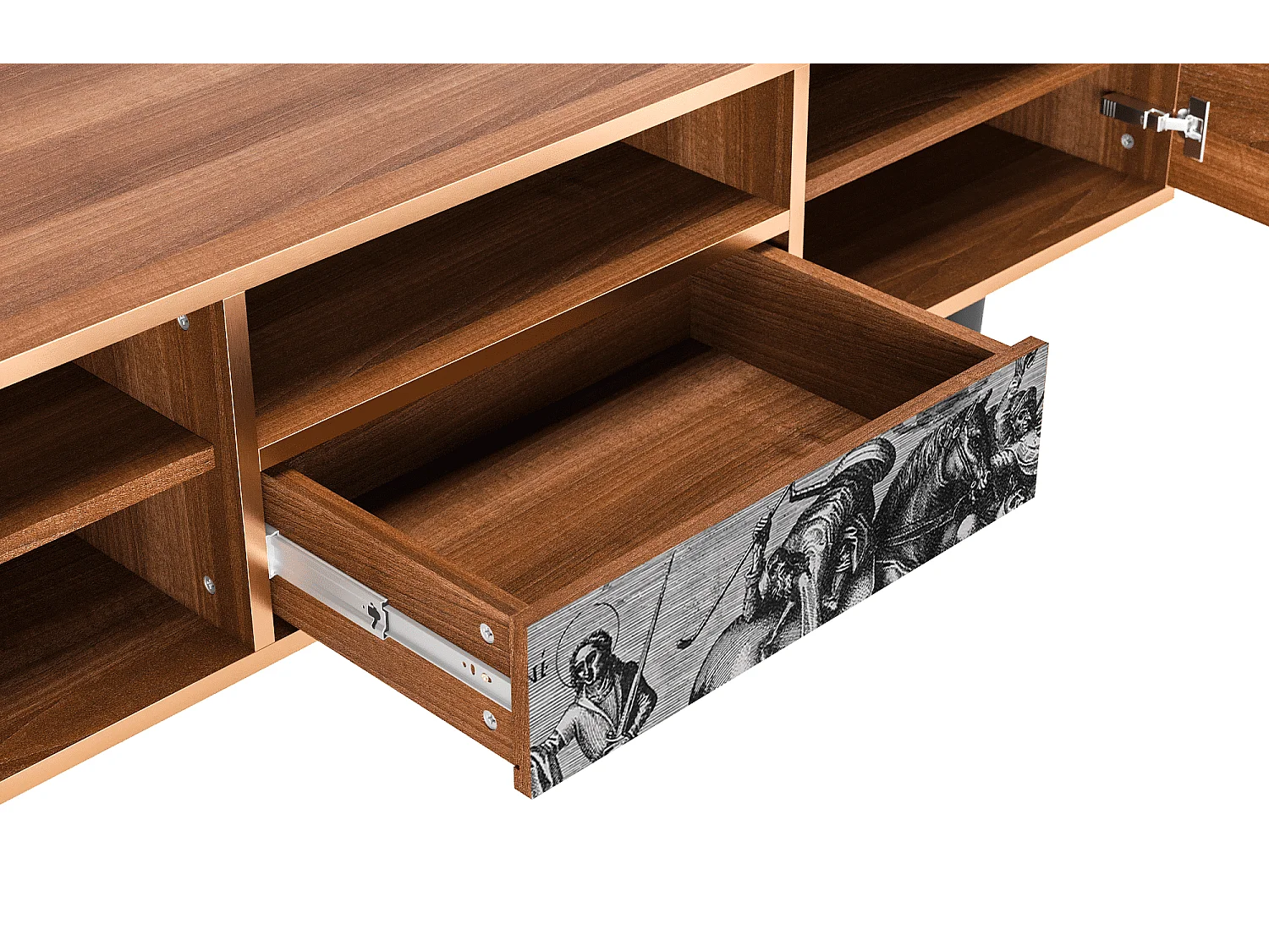 Meuble TV - 170х59х41 cm - T6 - Saint Martin, Noyer