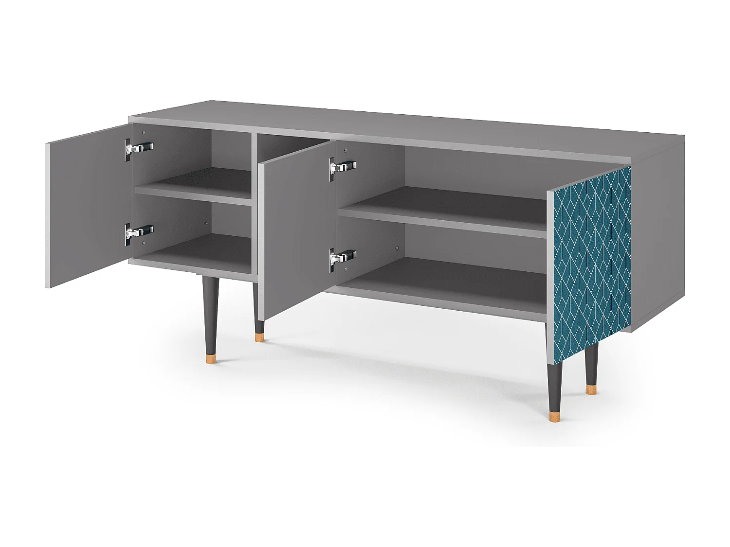 TV-Möbel - 150х69х41 cm - T5 - Turquoise Geometry, Grau