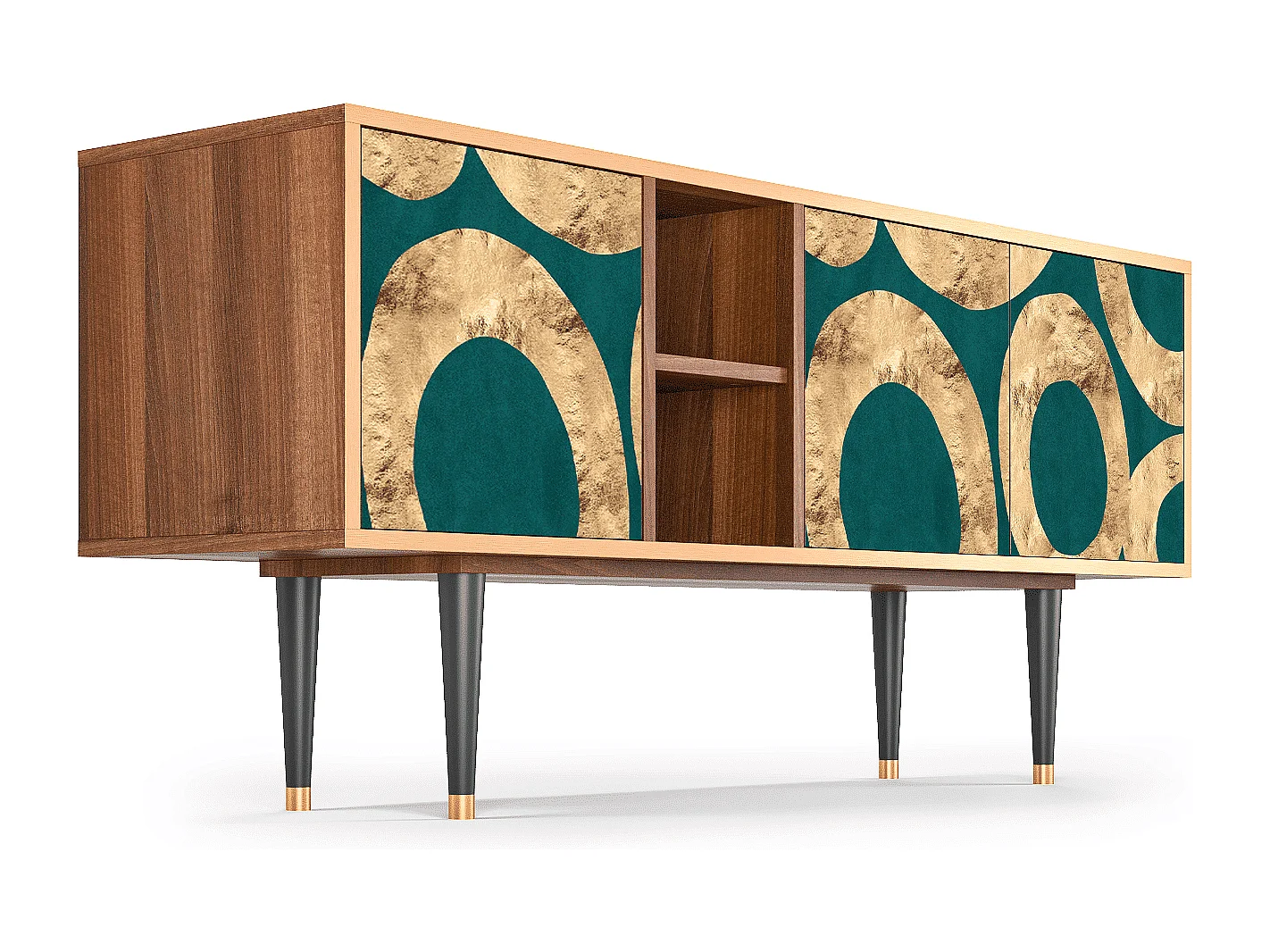 TV-Möbel - 150х69х41 cm - T5 - Zircon Sphere, Walnuss