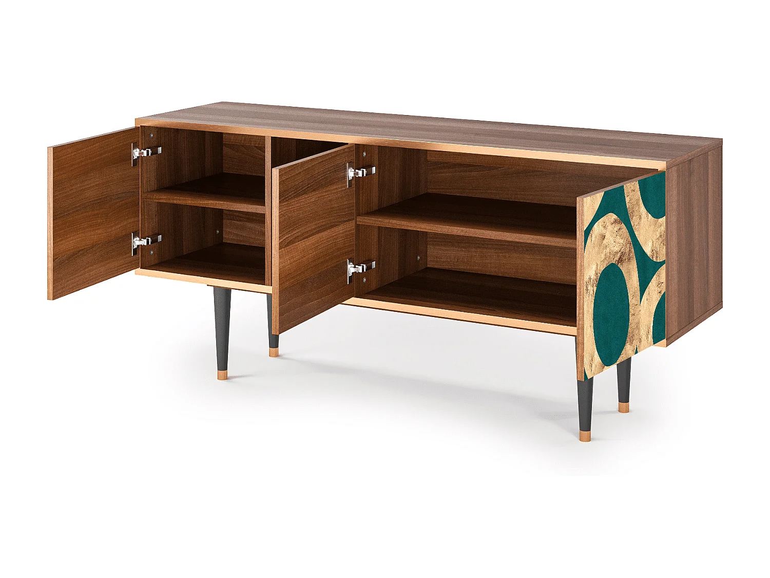 Mobile TV - 150х69х41 cm - T5 - Zircon Sphere, Noce