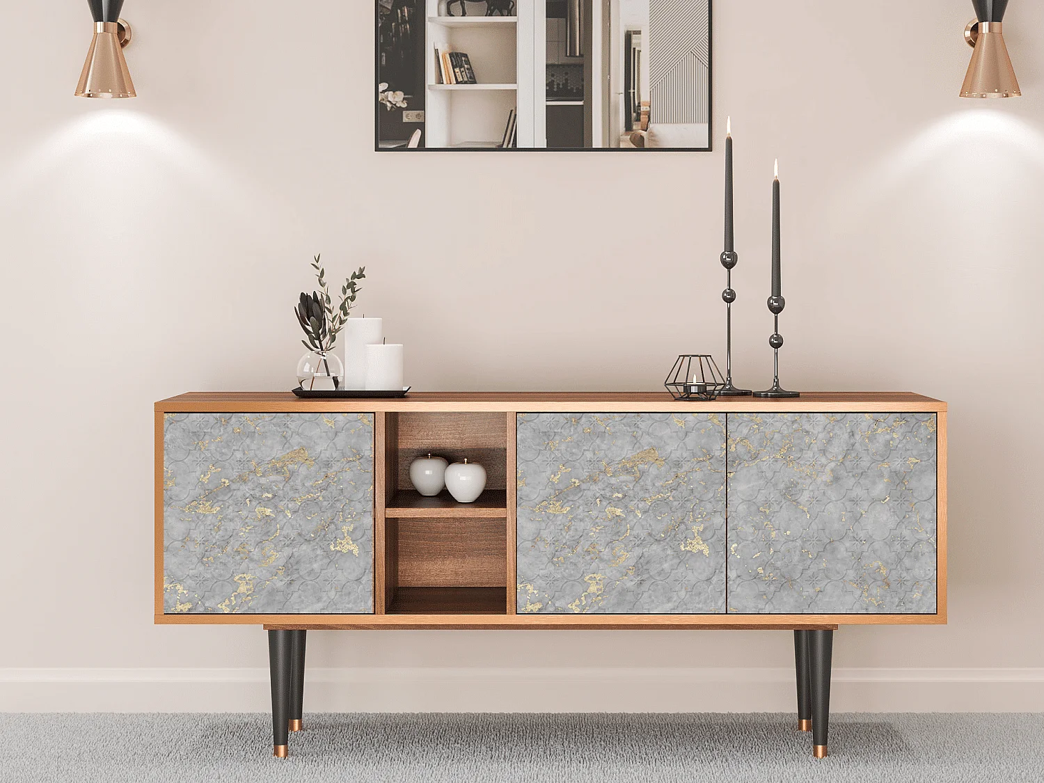 TV-Möbel - 150х69х41 cm - T5 - Mariana Trench, Walnuss