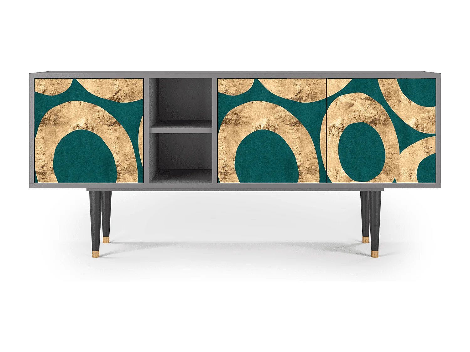 Mueble de TV - 150х69х41 cm - T5 - Zircon Sphere, Cinza