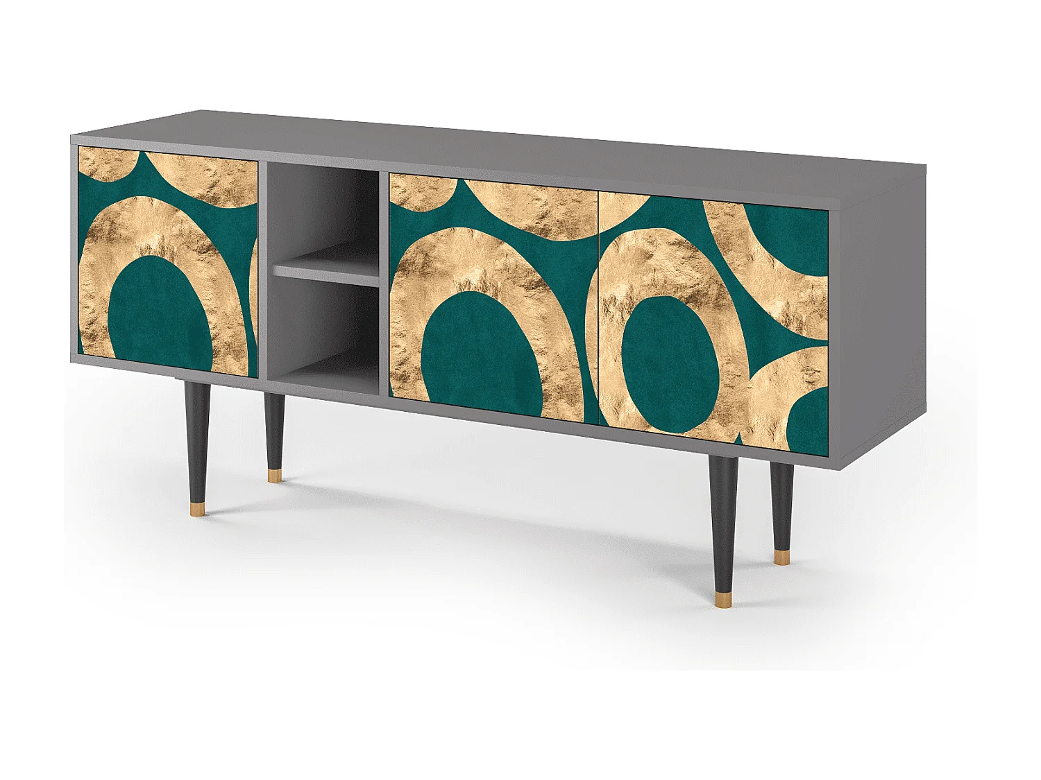 Mueble de TV - 150х69х41 cm - T5 - Zircon Sphere, Cinza