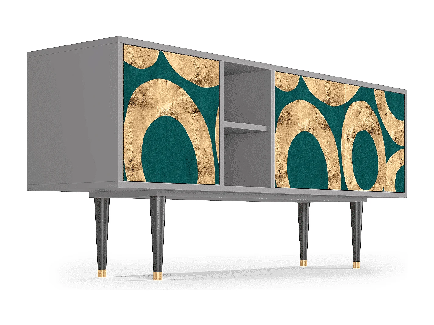 Mueble de TV - 150х69х41 cm - T5 - Zircon Sphere, Cinza