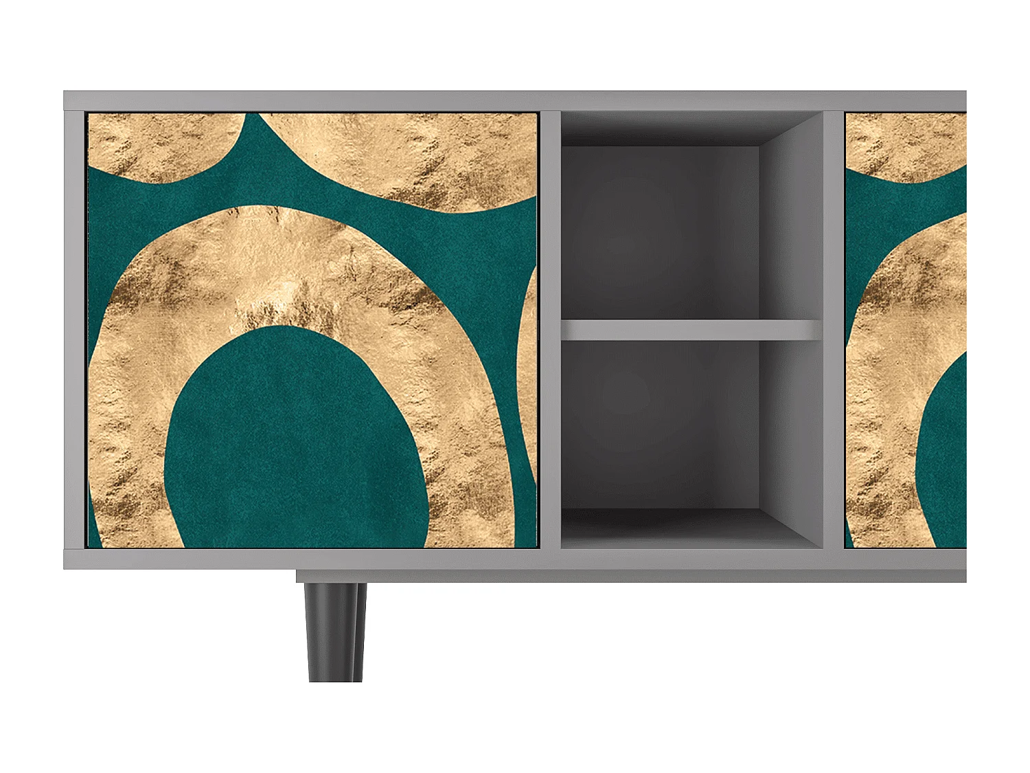 Mueble de TV - 150х69х41 cm - T5 - Zircon Sphere, Cinza