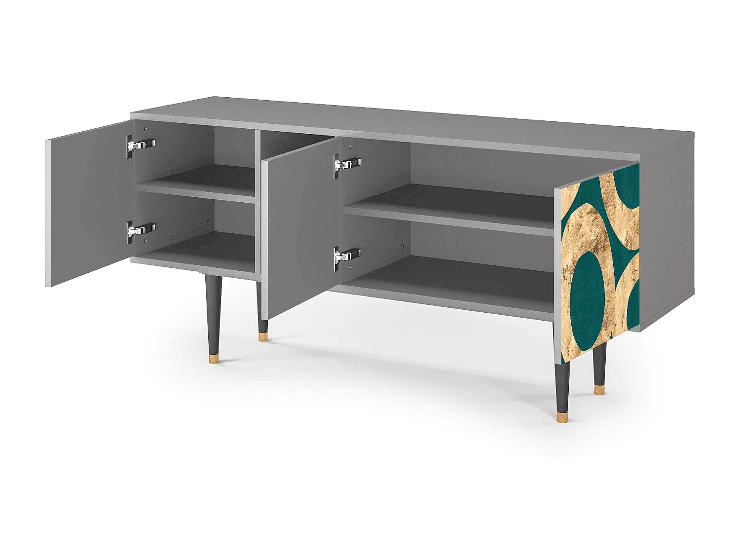 Mueble de TV - 150х69х41 cm - T5 - Zircon Sphere, Cinza