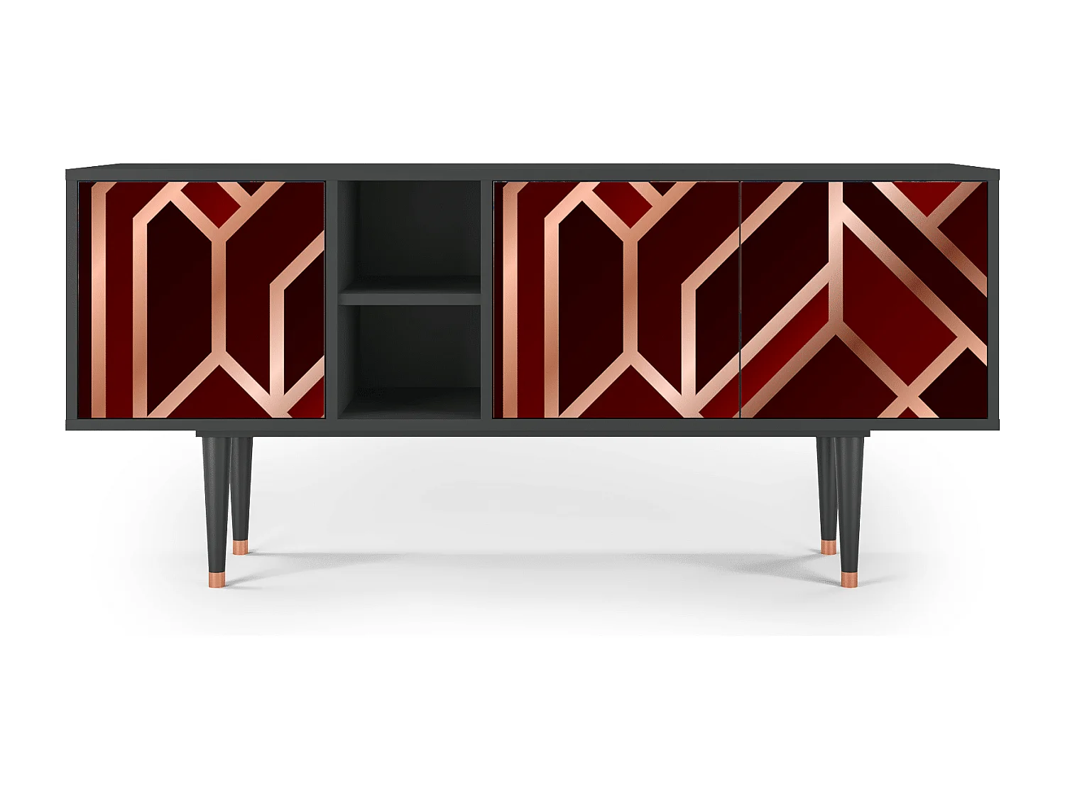 TV-meubel - 150х69х41 cm - T5 - Velvet 1920's, Antraciet