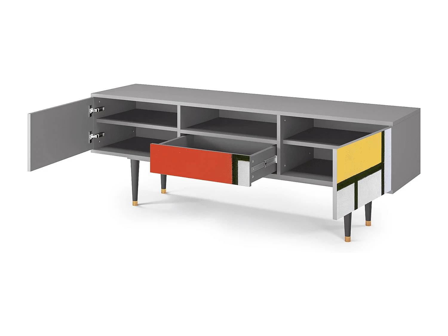 Mueble de TV - 170х59х41 cm - T6 - Composition, Cinza