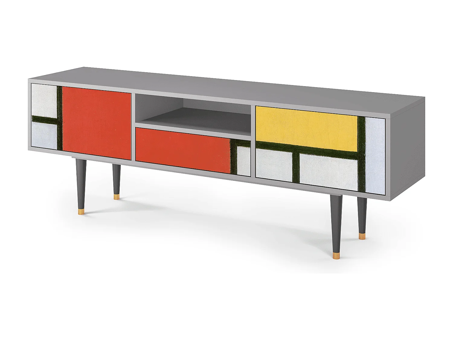 Mobile TV - 170х59х41 cm - T6 - Composition, Grigio