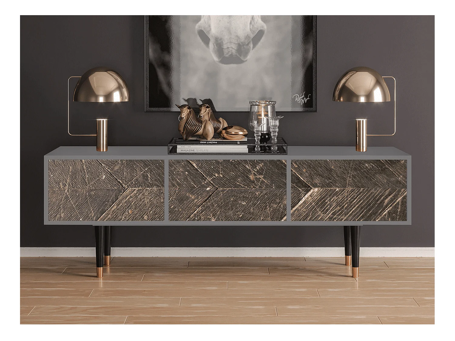 Mobile TV - 170х59х48 cm - T4 - Wise Tree, Grigio