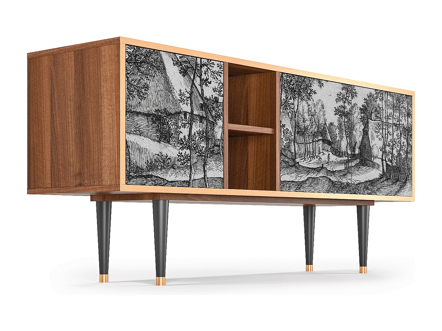 Mobile TV - 150х69х41 cm - T5 - Village Road, Noce