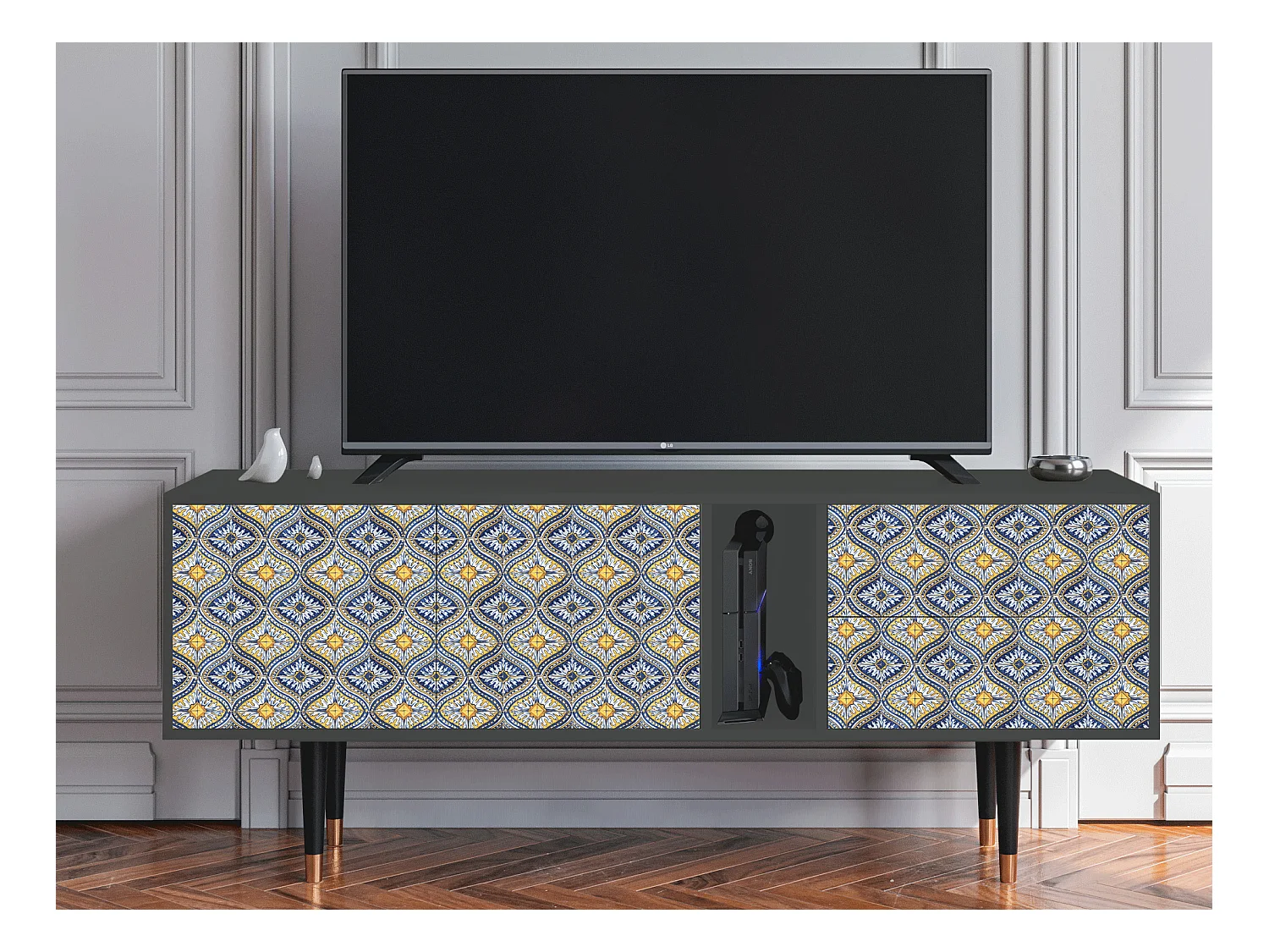 Mobile TV - 170х69х48 cm - T1 - Illusory Pattern, Antracite