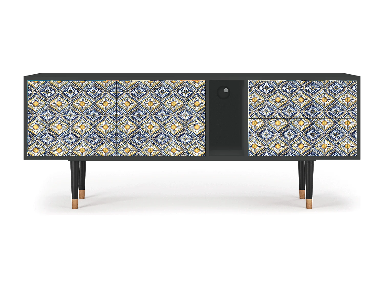 Mueble de TV - 170х69х48 cm - T1 - Illusory Pattern, Antracita