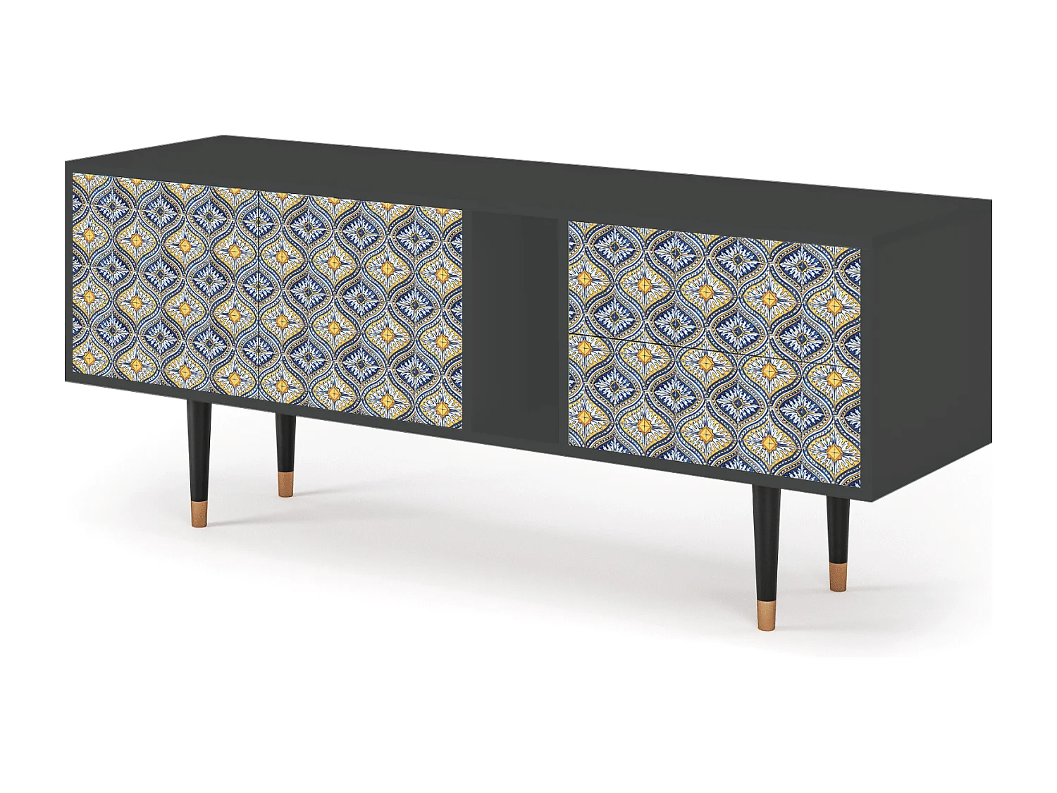 Mueble de TV - 170х69х48 cm - T1 - Illusory Pattern, Antracita