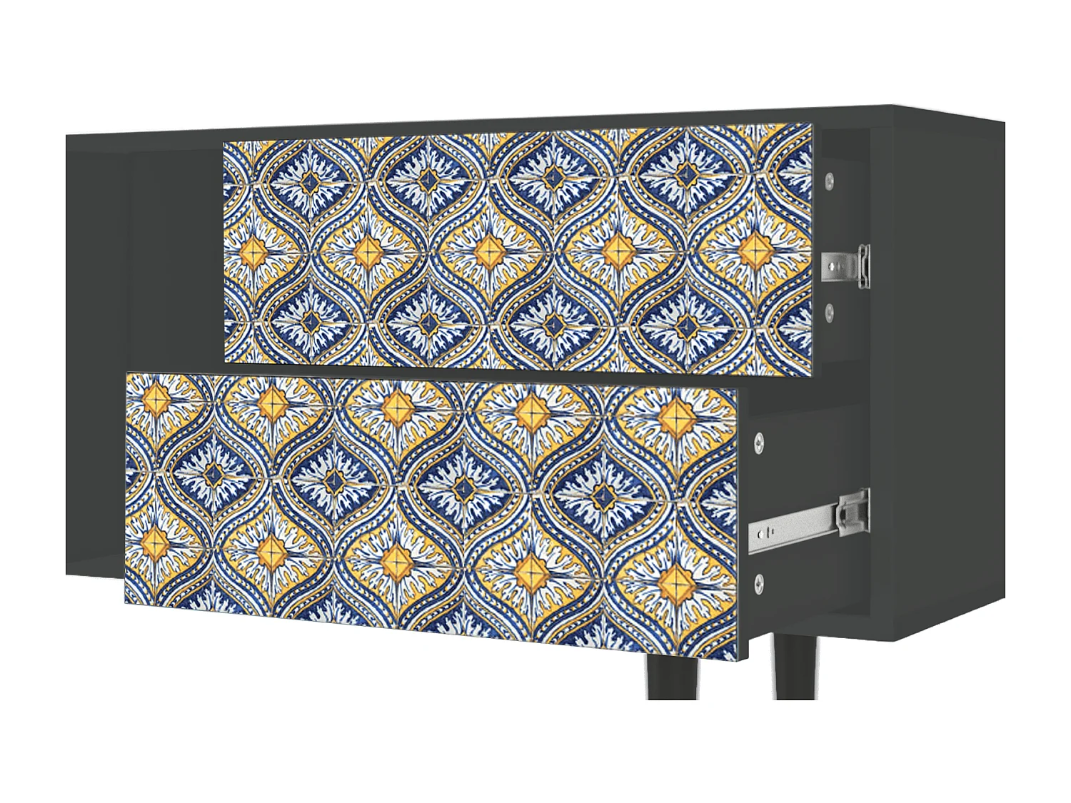 Szafka RTV - 170х69х48 cm - T1 - Illusory Pattern, Antracyt