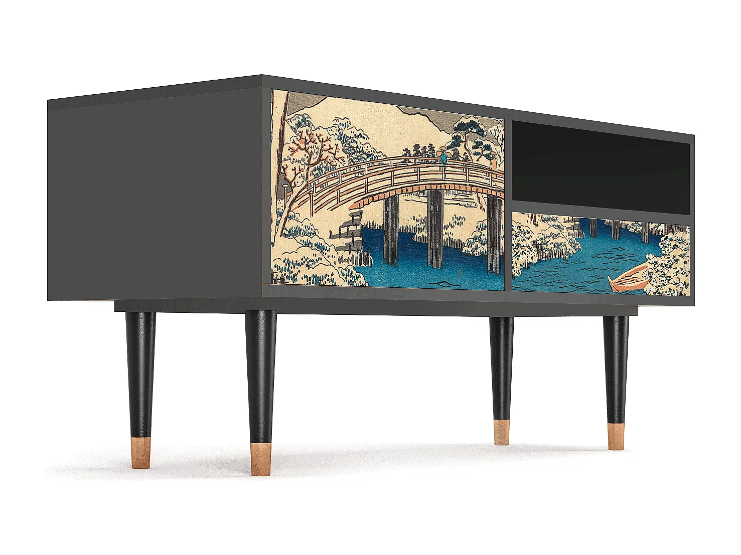 Meuble TV - 115х59х48 cm - T3 - Katabira River, Anthracite