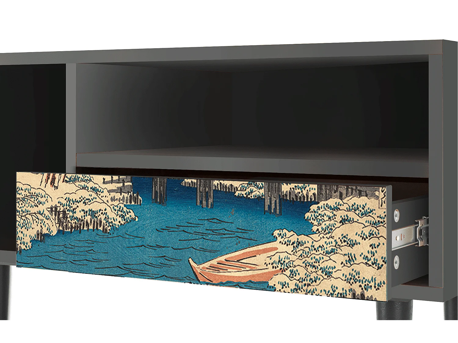 Meuble TV - 115х59х48 cm - T3 - Katabira River, Anthracite