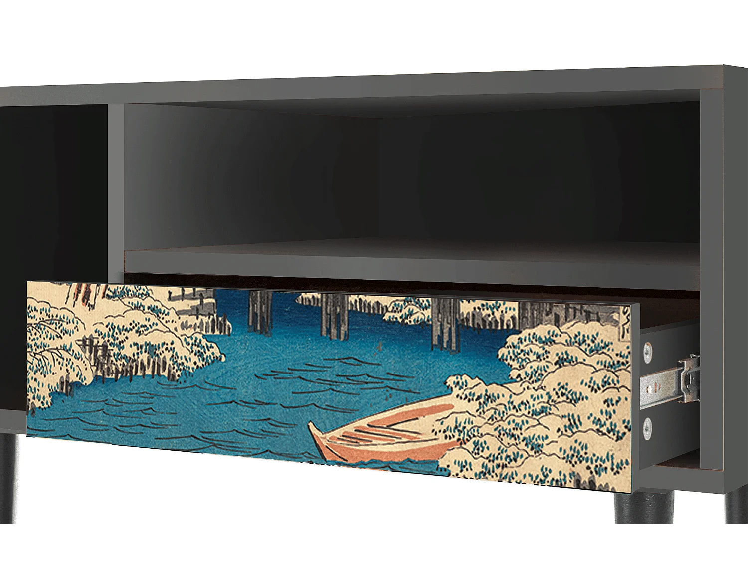 Meuble TV - 115х59х48 cm - T3 - Katabira River, Anthracite