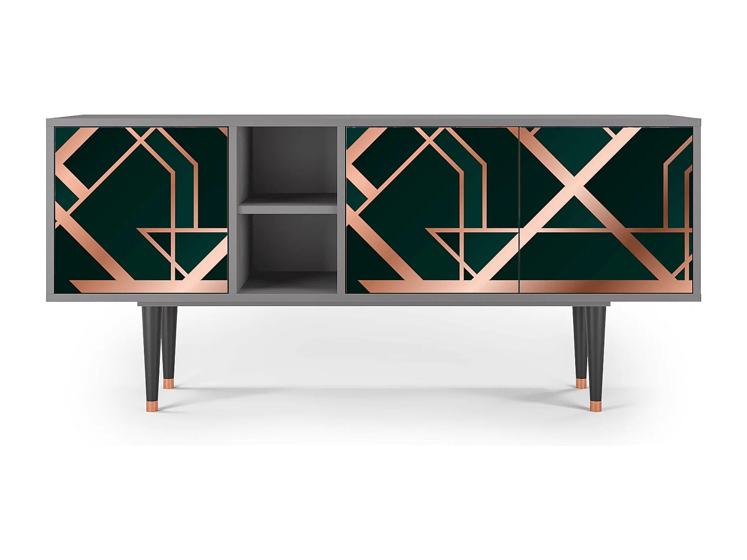 Mueble de TV - 150х69х41 cm - T5 - Emerald Gatsby, Gris