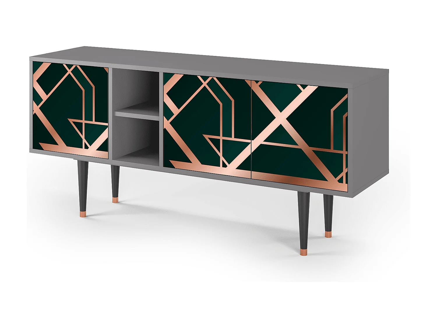 Mueble de TV - 150х69х41 cm - T5 - Emerald Gatsby, Gris