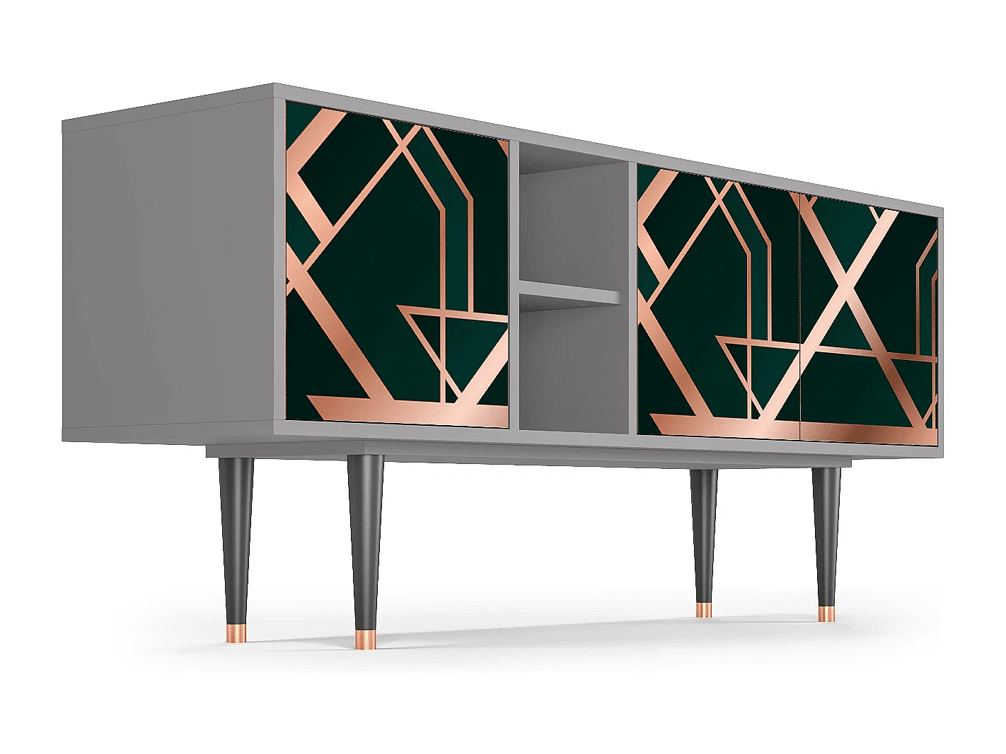 Mueble de TV - 150х69х41 cm - T5 - Emerald Gatsby, Gris