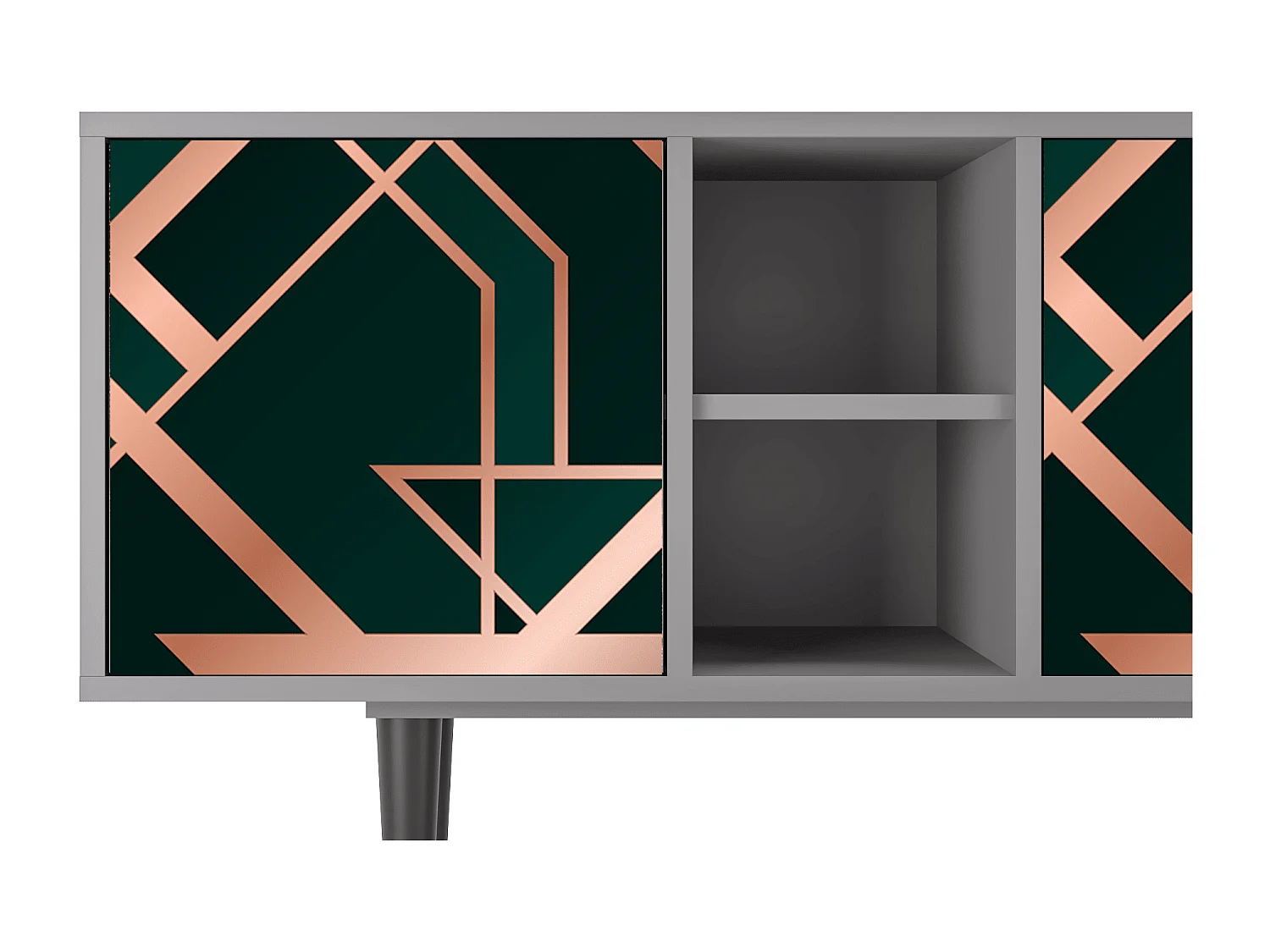 Meuble TV - 150х69х41 cm - T5 - Emerald Gatsby, Gris