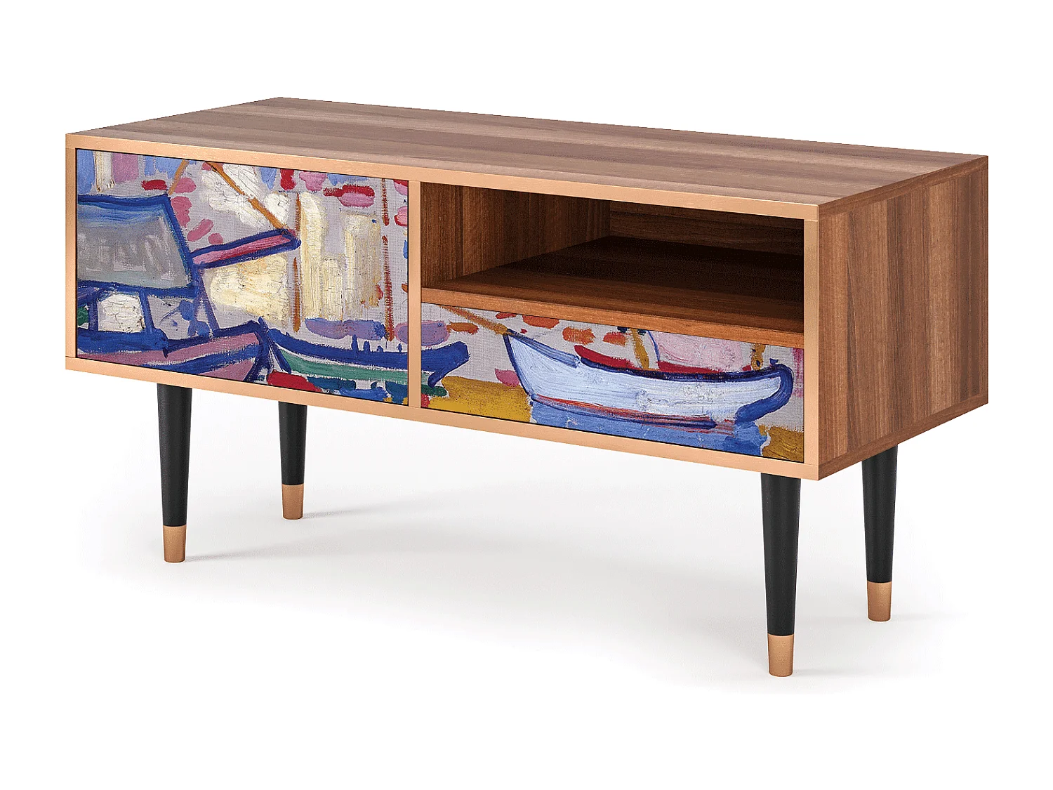 TV-Möbel - 115х59х48 cm - T3 - The Port of Collioure , Walnuss