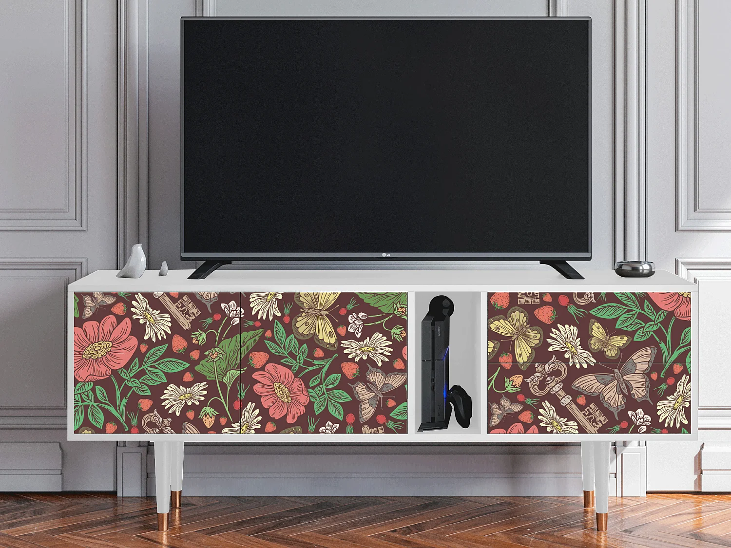 Mueble de TV - 170х69х48 cm - T1 - Alice in Wonderland, Branco