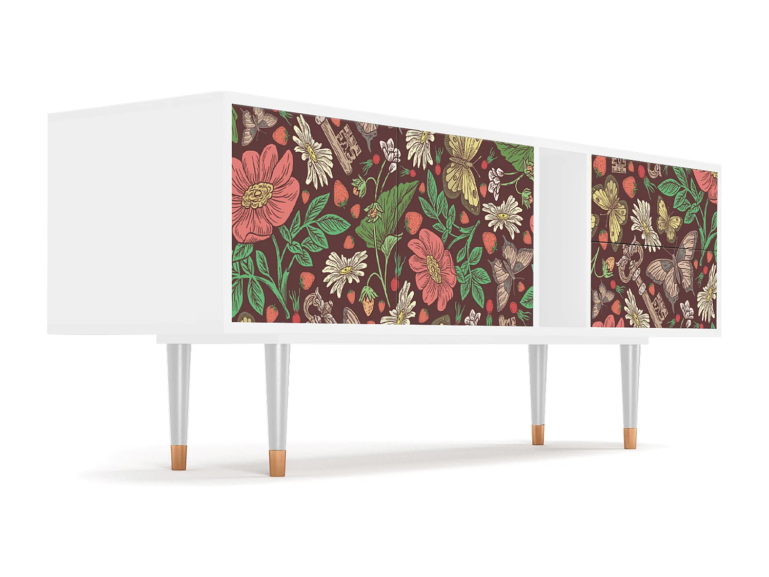 Mueble de TV - 170х69х48 cm - T1 - Alice in Wonderland, Branco