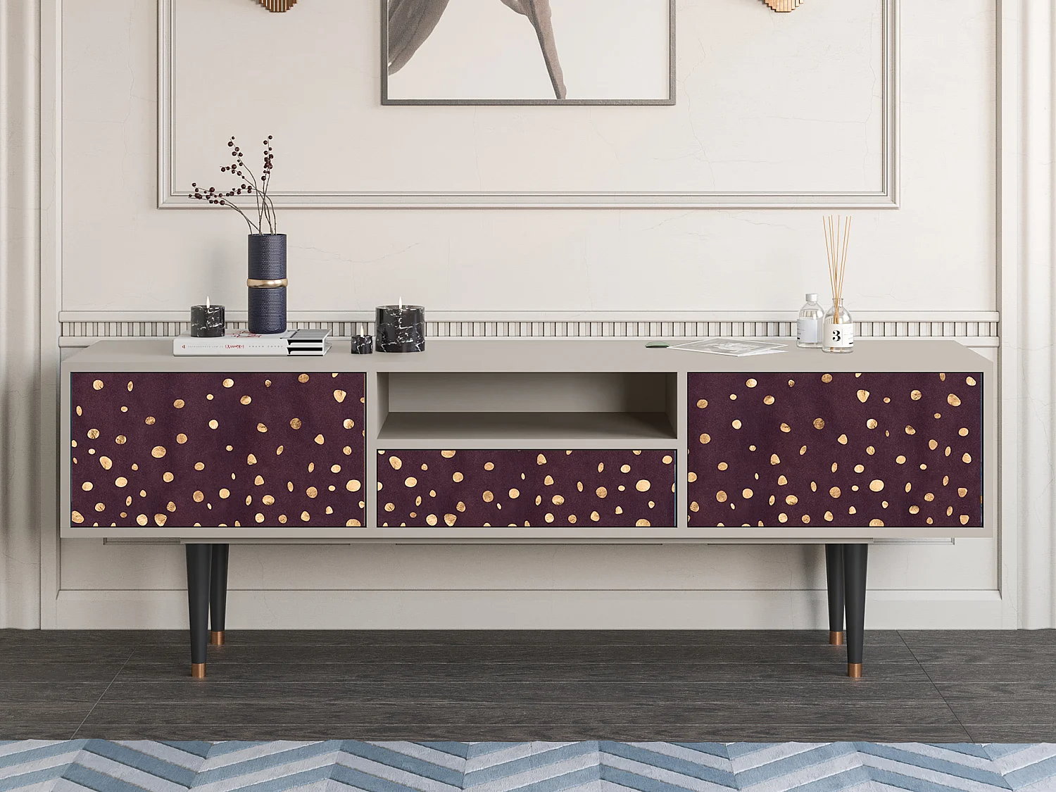 Meuble TV - 170х59х41 cm - T6 - Glowworms, Sable