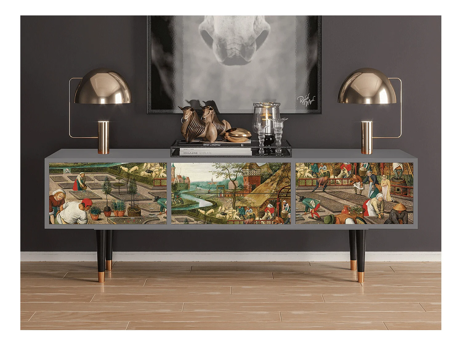 Meuble TV - 170х59х48 cm - T4 - The Younger - Spring, Gris