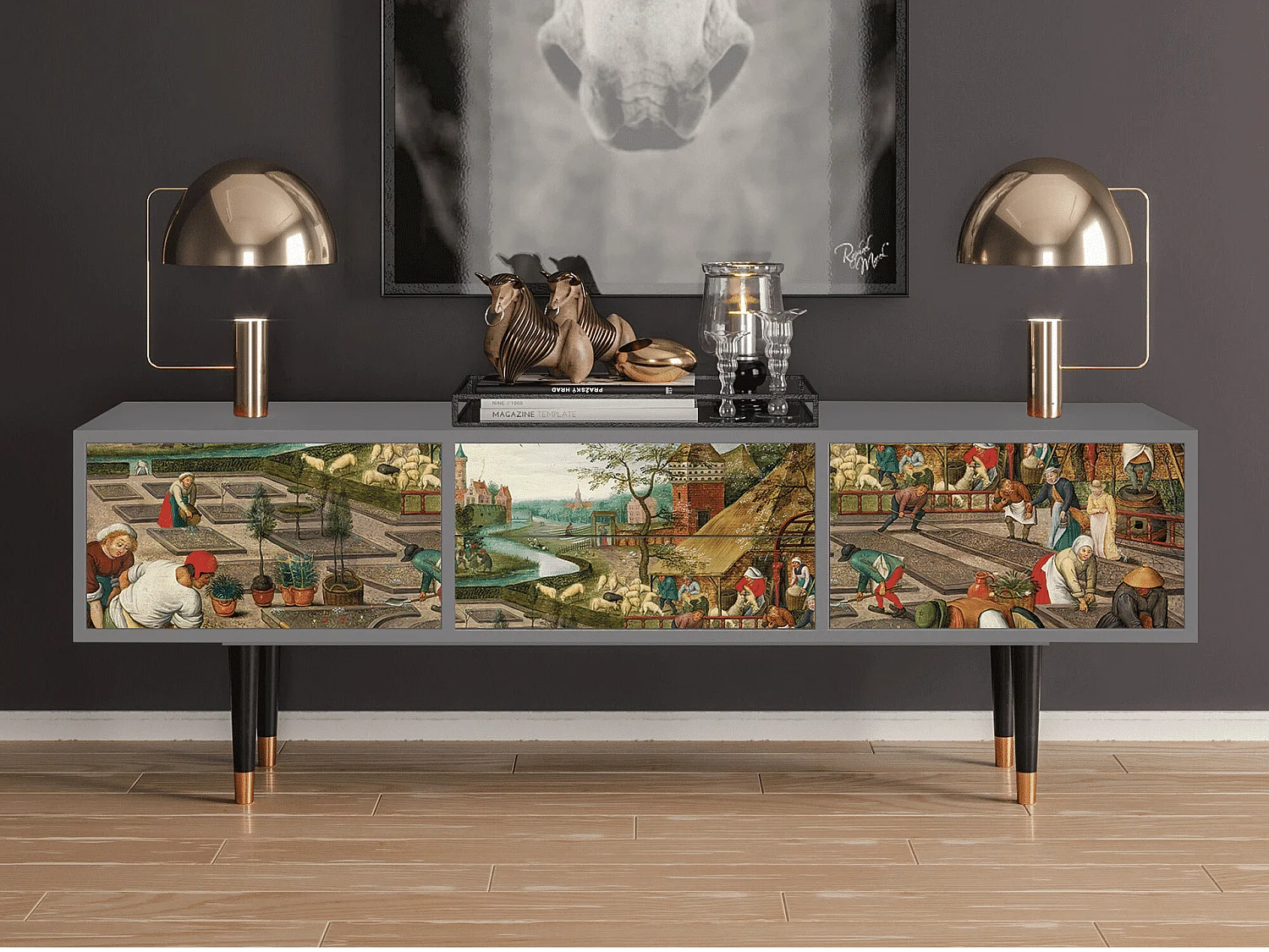 Meuble TV - 170х59х48 cm - T4 - The Younger - Spring, Gris