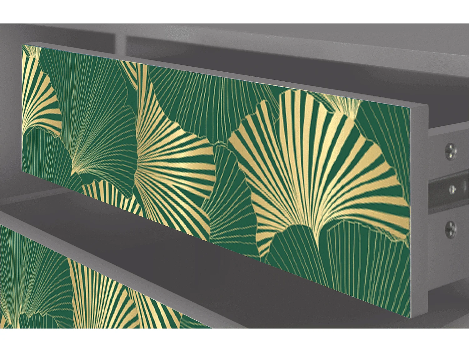 Szafka RTV - 170х59х48 cm - T4 - Gold Ginkgo, Szary