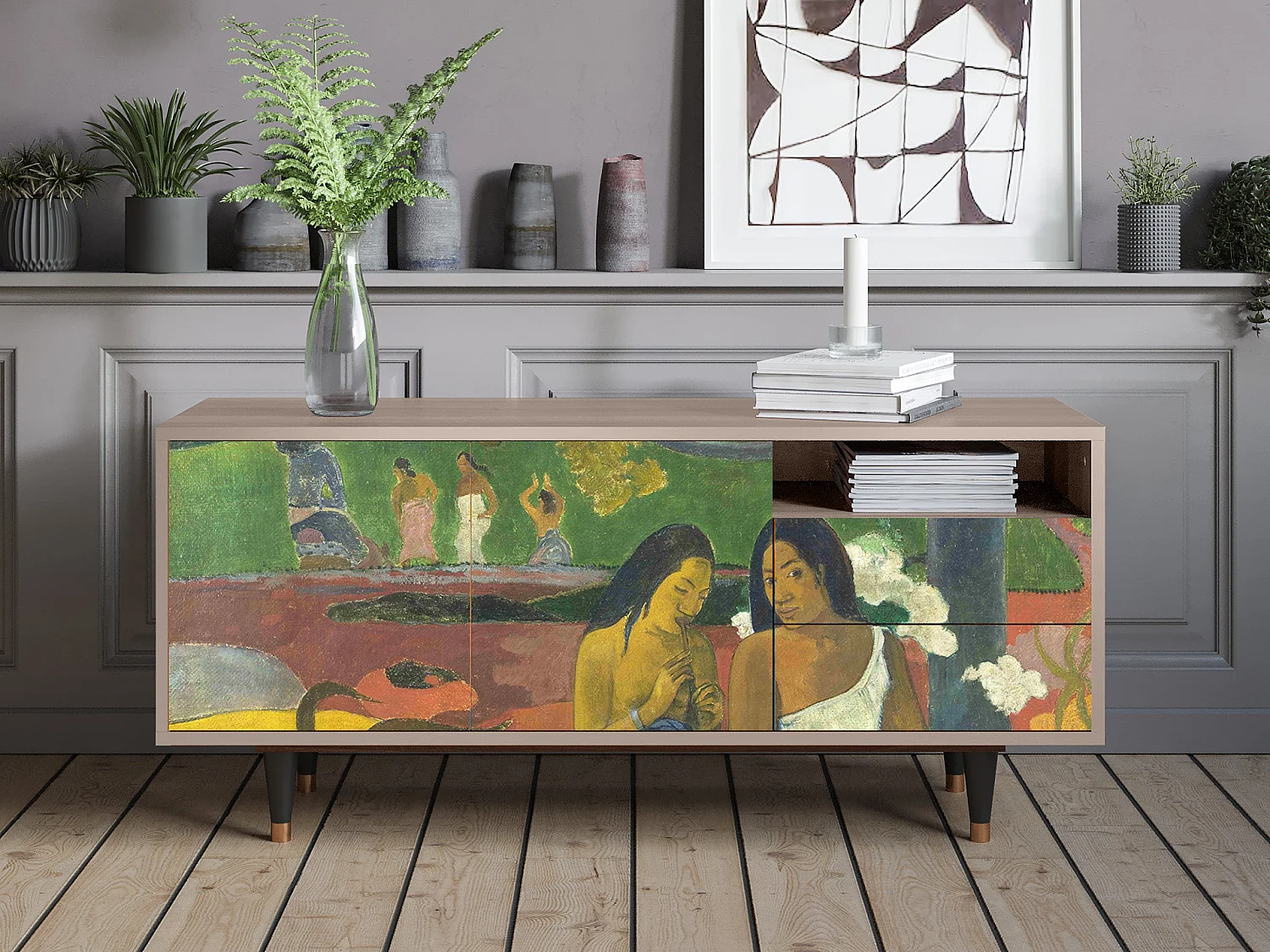 Meuble TV - 125х56х41 cm - T7 - Arearea , Latte